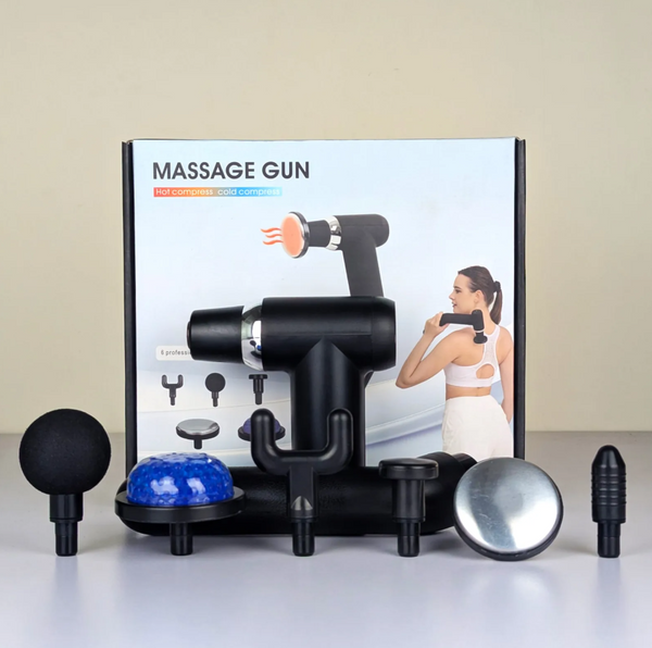 Hot and Cold Compress Massage Gun – 6 Head Massager Gadget Accessories, Health an